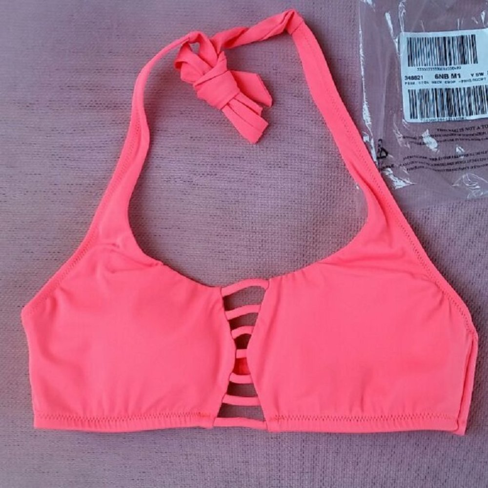 New VS PINK Caged Plunge Bandeau bikini top